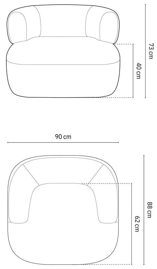 Poltrona marrone in tessuto bouclé Jenny - Micadoni Home