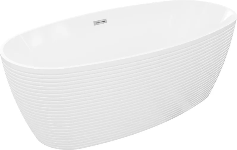 Mexen Lira vasca da bagno indipendente modello 170 x 80 cm, bianca, troppo pieno cromato - 52831708000-01