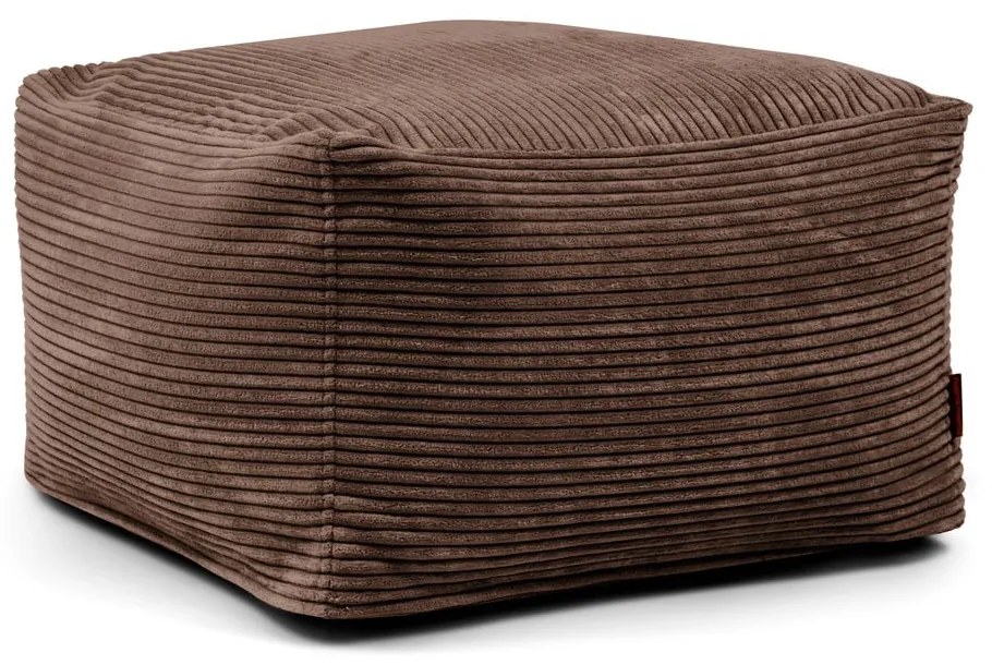 Puof a sacco marrone scuro con rivestimento in velluto a coste Softbox MooG – SLOWDOWN