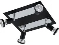 Spot Moderno Sarria In Acciaio Nero 4 Luci Gu10 4,5W Ip20