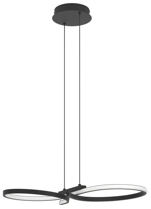 Lampadario LED essentiel Serpins nero, luce calda 2500 lumen, EGLO