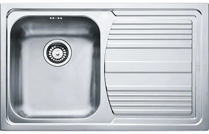 Lavello integrato 1 vasca con gocciolatoio a destra FRANKE Logica Line inox L 50 x L 79 cm argento