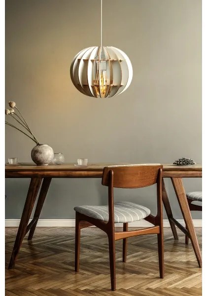 Lampadario a sospensione con filo 1xE27/60W/230V bianco diametro 20 cm