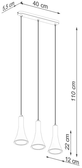 Sollux SL.1225 - Lampadario a sospensione con filo REA 3xE14/12W/230V calcestruzzo