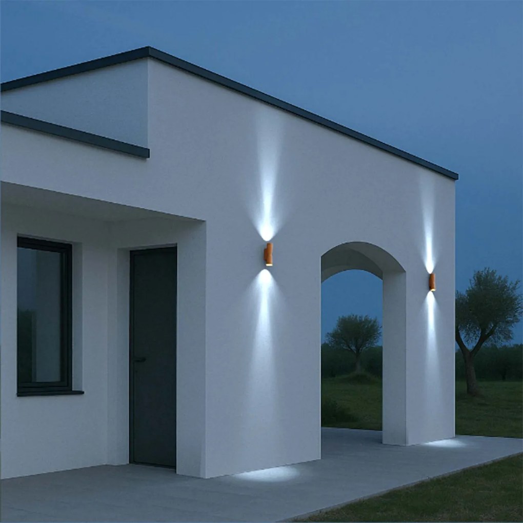 Applique Conica a Clessidra Bidirezionale IP65 GU10 - Corten