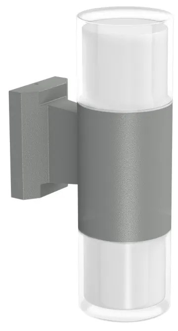 Applique Cilindrica Bidirezionale Grigia, IP54 con 2 basi GU10 Base GU10