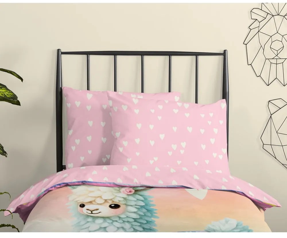 Set copripiumino e federa da bambini rosa in cotone per letto singolo 140x200 cm Chico – Good Morning