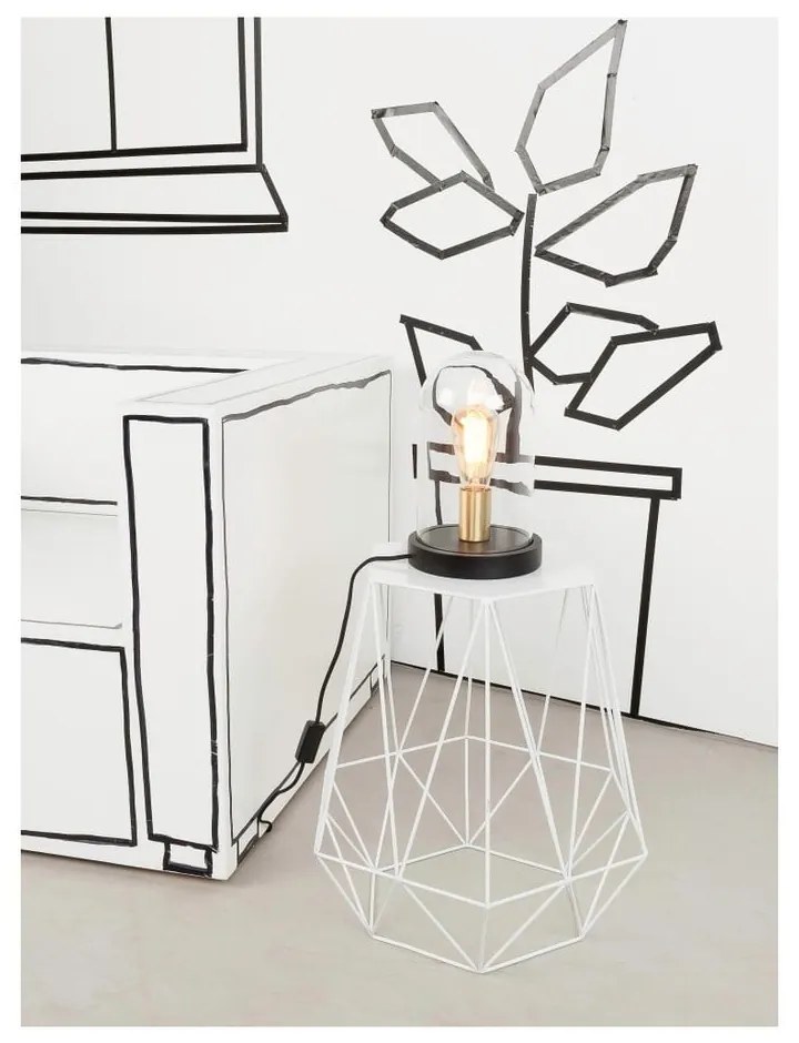 Lampada da tavolo nera con paralume in vetro (altezza 30 cm) Seattle - it's about RoMi