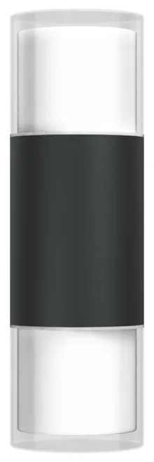 Applique Cilindrica Bidirezionale Nera, IP54 con 2 basi GU10 Base GU10