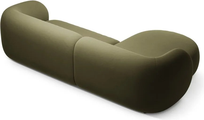 Divano angolare verde (con penisola a sinistra/con chaise lounge) con rivestimento in velluto Kate – Micadoni