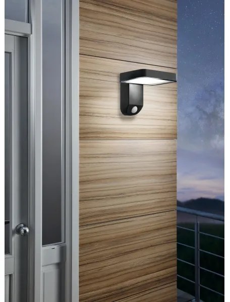Eglo 98191 - Lampada da parete solare a LED con sensore PASTION LED/4,5W/3,7V IP44