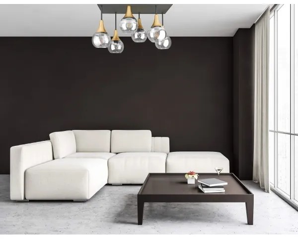 Lampadario a plafone SOMA 6xE27/60W/230V nero/oro/limpido