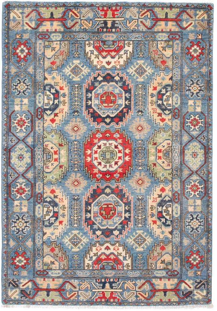 Kazak Tappeto 130x180 (Afghanistan) Annodato A Mano