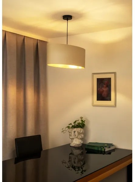 Duolla - Lampadario a sospensione con filo OVAL VEGAN 1xE27/15W/230V color crema