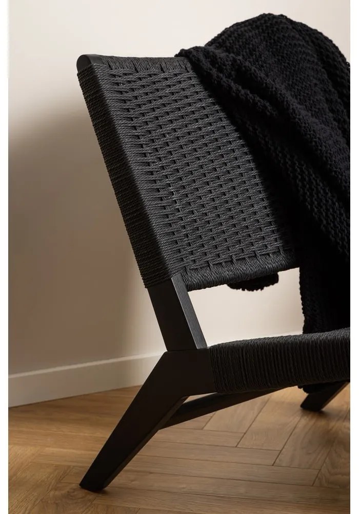 Poltrona nera con intreccio Carson - Actona