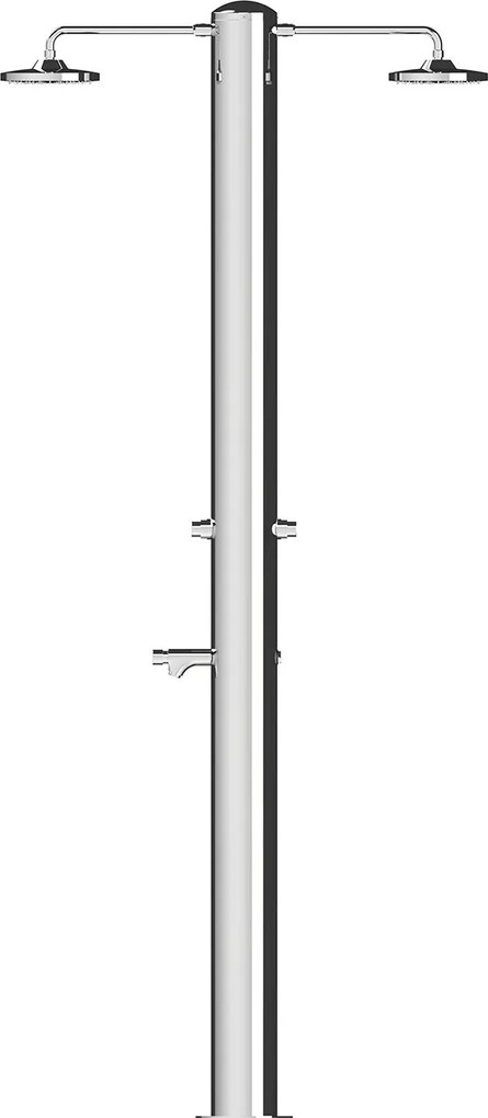 Doccia da Giardino Doppia 2 Temporizzatori e Lavapiedi ATI Docce MUL-2P Inox Anodizzato...