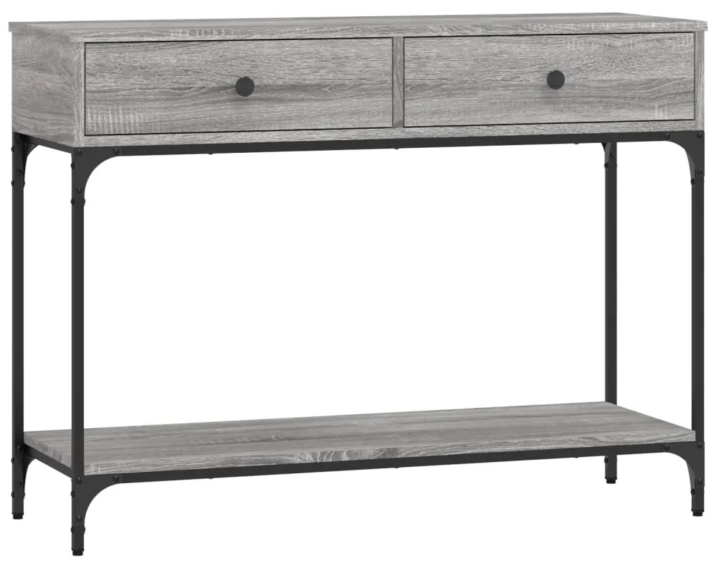 Tavolino consolle grigio sonoma 100x34,5x75cm legno multistrato