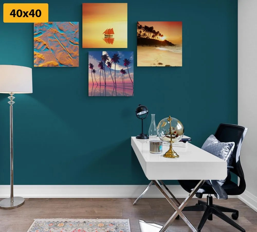 Set di quadri – Mare e spiaggia in colori interessanti
