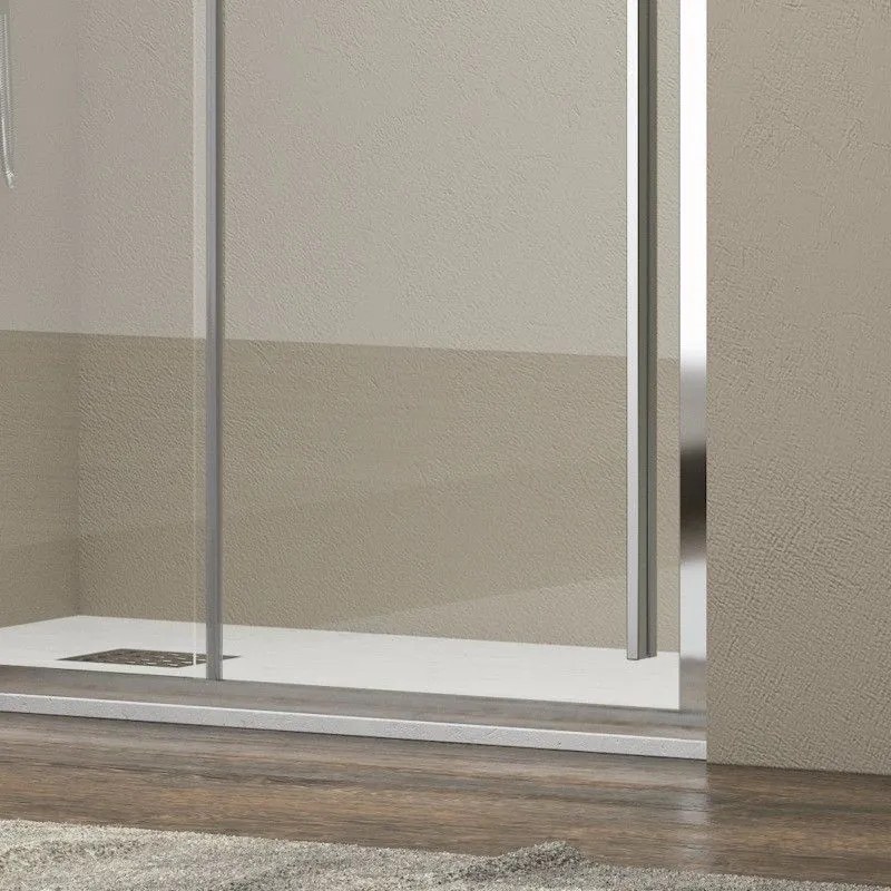 Kamalu - Porta doccia nicchia 130cm scorrevole vetro 8mm altezza 200h | KEL4000