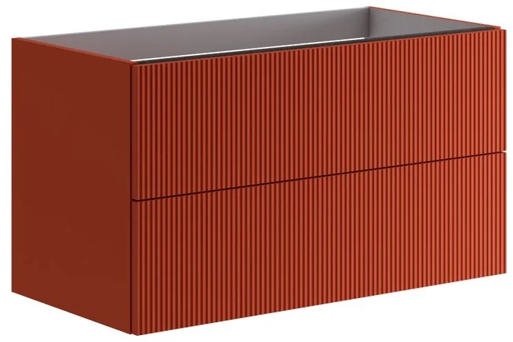Mobile da bagno sotto lavabo Opera rosso opaco L 89.5 x H 50 x P 45.5 cm 2 cassetti, lavabo non incluso