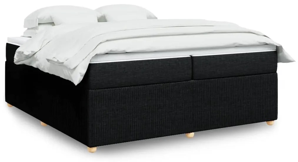 Giroletto A Molle Con Materasso Nero 200x200 Cm İn Tessuto /