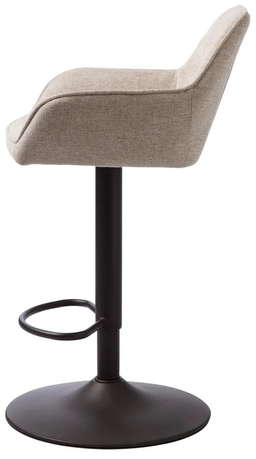 Sgabello da bar beige imbottito con altezza regolabile/con braccioli (altezza della seduta 65 cm) Nolan – Unique Furniture