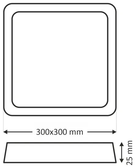 Plafoniera da soffitto LED 24W/230V 3000/4000/6500K 30x30 cm nera