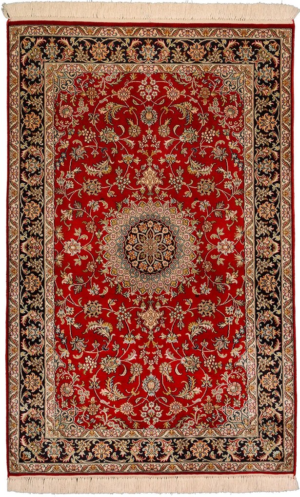 Cashmere Silk Tappeto orientale 120 x 80 Rosso (Indian) Annodato A Mano