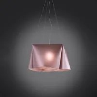 Sospensione Moderna 3 Luci Wanda In Polilux Rosa Metallico Made In Italy