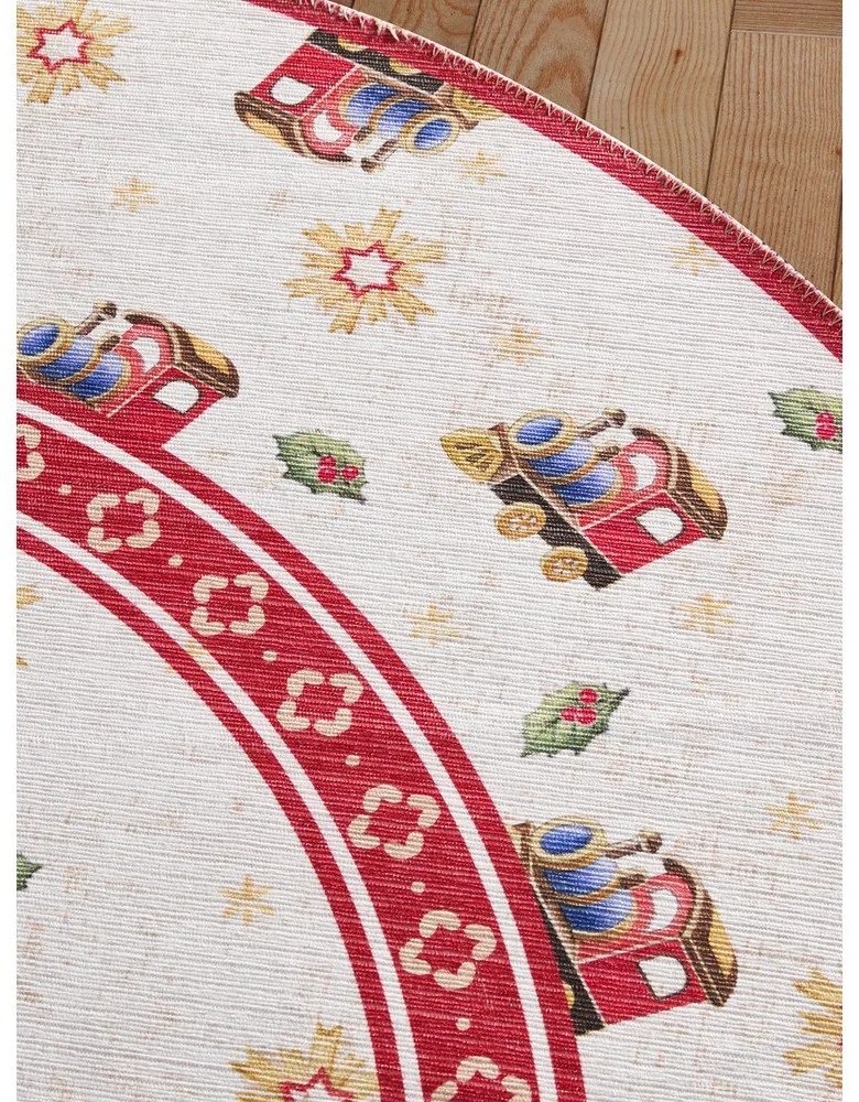 Tappeto rotondo rosso a tema natalizio ø 160 cm Toy's Delight Train – Villeroy&amp;Boch