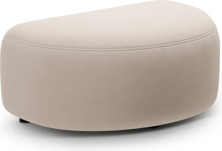 Poggiapiedi beige con rivestimento in velluto Kate – Micadoni