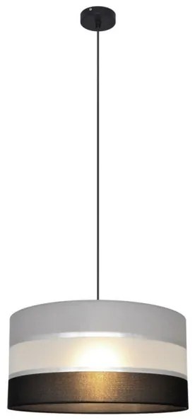 Lampadario a sospensione con filo HELEN 1xE27/15W/230V diametro 40 cm nero/grigio/argento