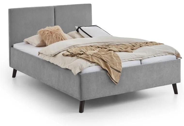 Letto matrimoniale imbottito grigio con rete inclusa 140x200 cm Piano – Meise Möbel