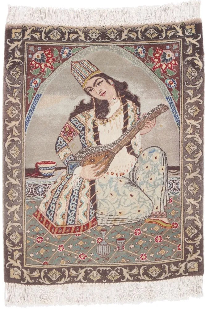 Tabriz Tappeto 60 x 80 Marrone (Iran) Annodato A Mano