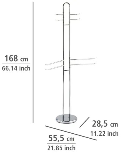 WENKO 15581100 - Porta asciugamani PALERMO 55,5 x 168 cm, cromo lucido