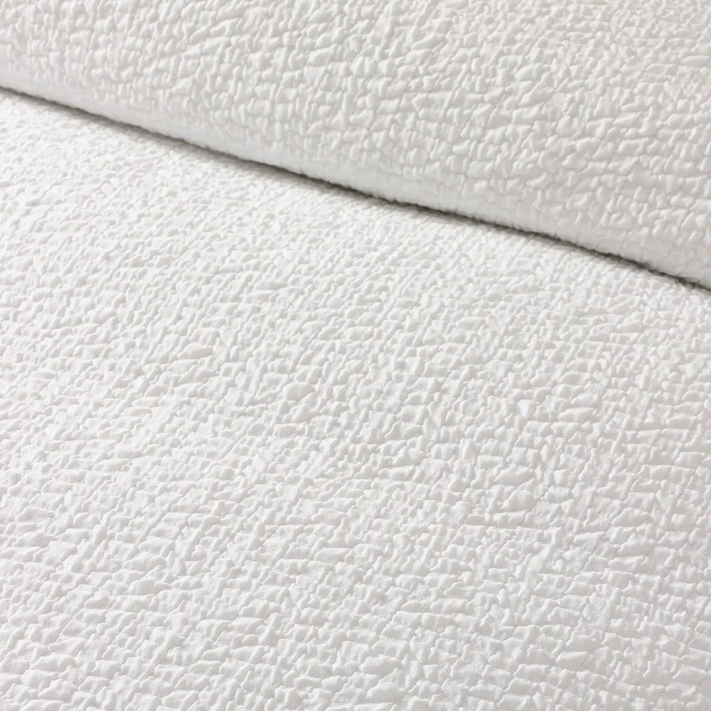 Set copripiumino e federa bianco in crêpe per letto singolo 135x200 cm Crinkle Seersucker – Catherine Lansfield