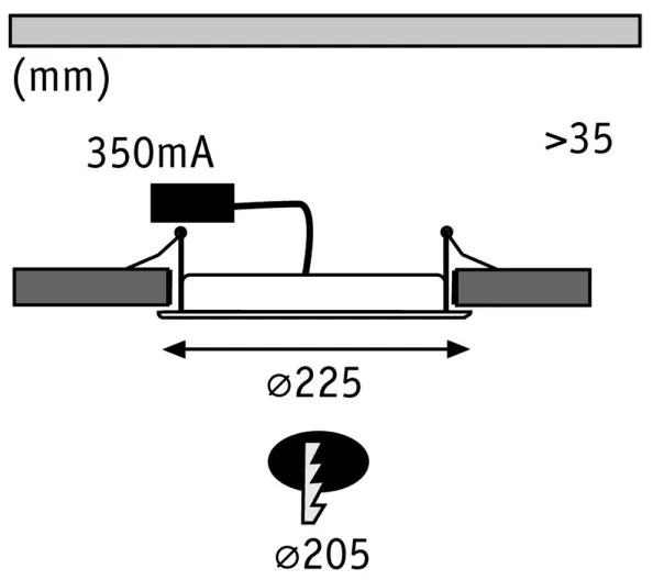Paulmann 92034 - LED/14W Lampada da incasso 230V