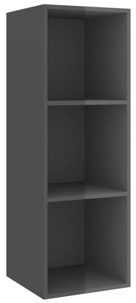 Set mobile tv 3 pz grigio lucido in truciolato