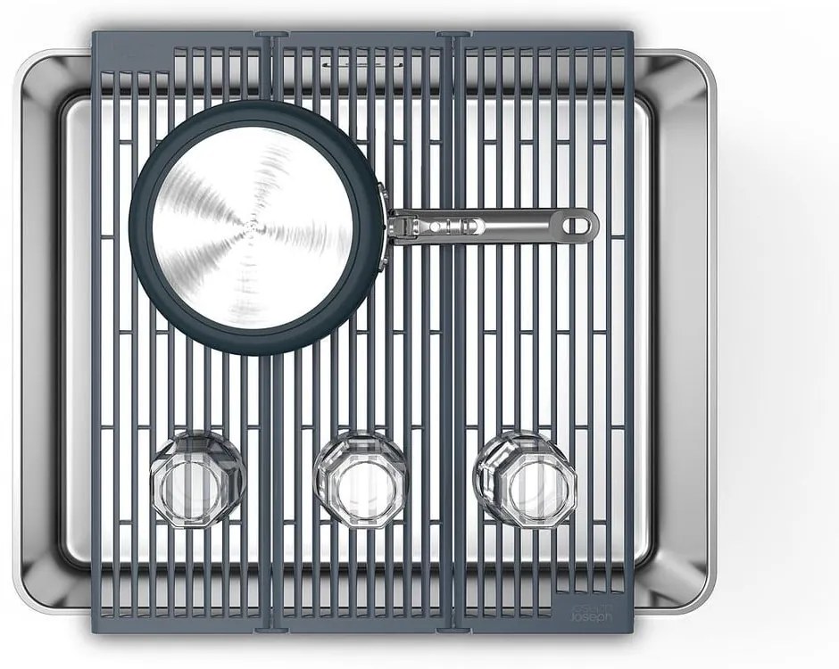 Scolapiatti a griglia per lavello regolabile grigio in plastica 43x13 cm Platform – Joseph Joseph