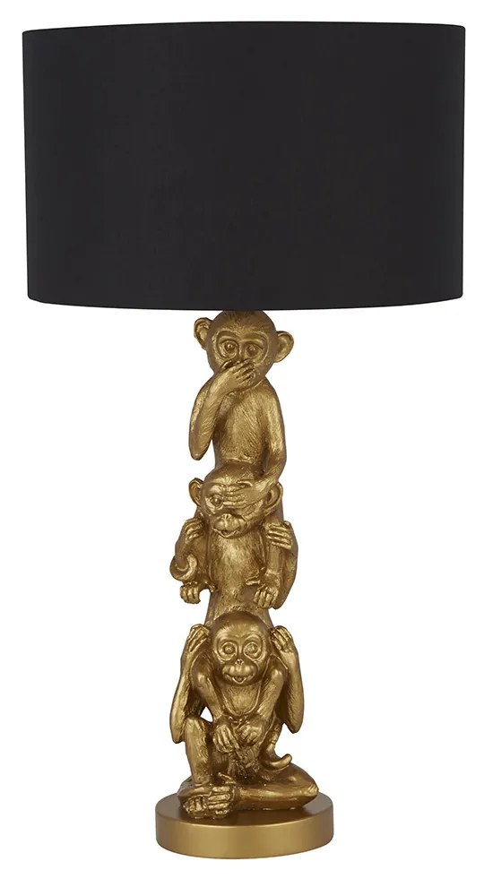 Lampada Da Scrivania Contemporanea Scimmia Policarbonato Oro Nero 1 Luce E27