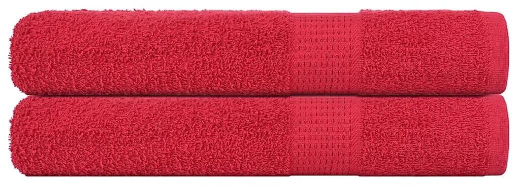 Asciugamani Per Sauna 2 Pz Rossi 80x200 Cm 360 G/m² 100% Cotone /
