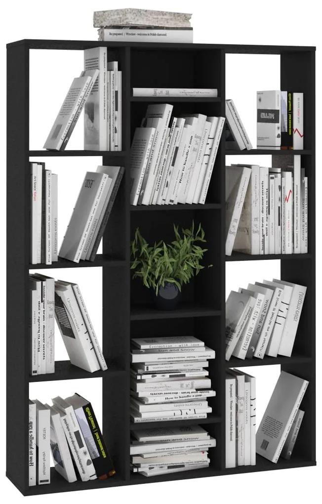 Libreria/divisorio nero 100x24x140 cm in truciolato