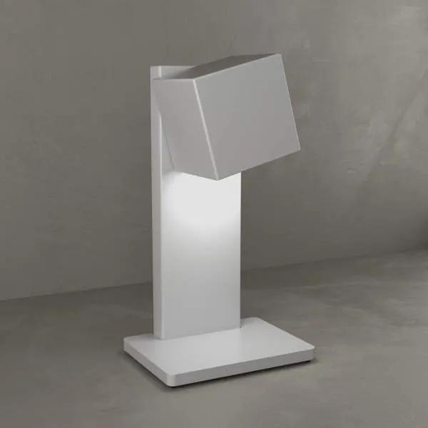 Lampada Scrivania-Ufficio Moderna Plate Metallo Grigio 1 Luce Gx53