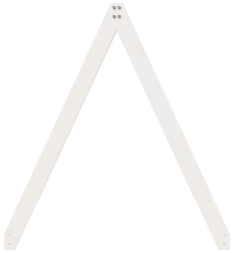 Tetto letto bambini bianco 199x80,5x88 cm legno massello pino