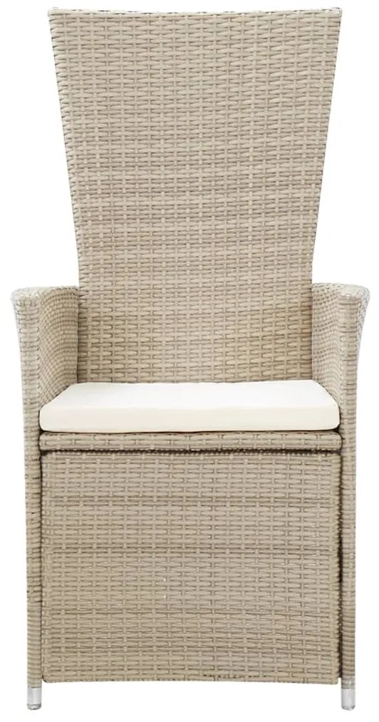 Set da pranzo da giardino 7 pz con cuscini beige
