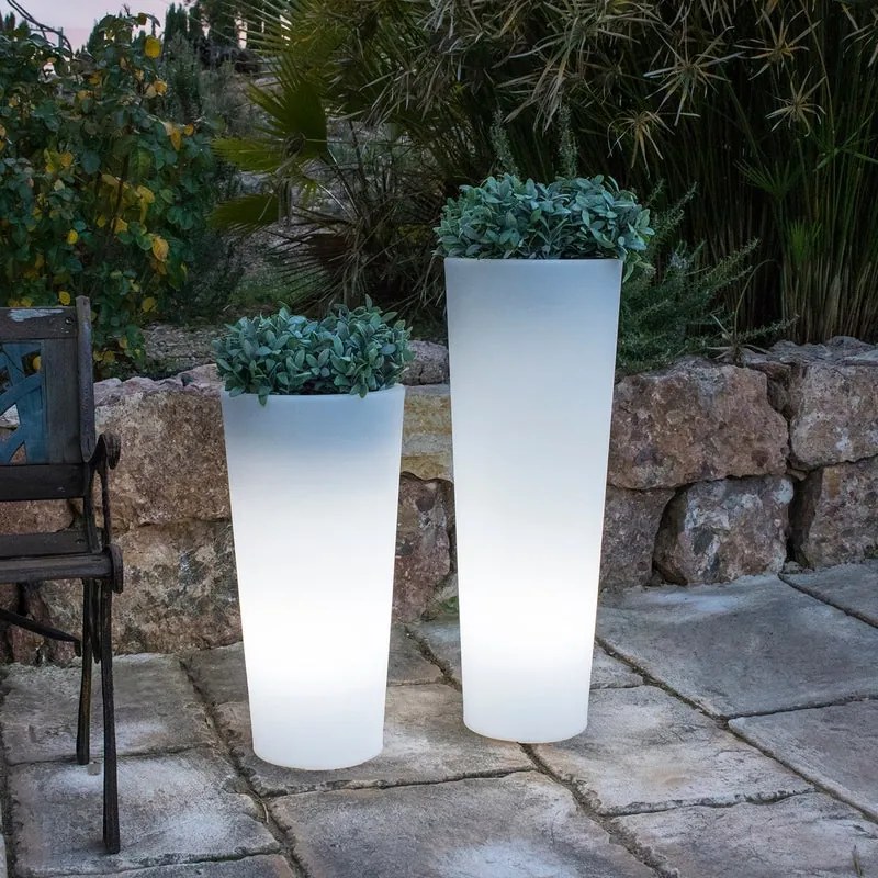 Lampada da esterno Vaso illuminato H 80 cm,in polietilene, luce bianco freddo E27 650LM NEWGARDEN