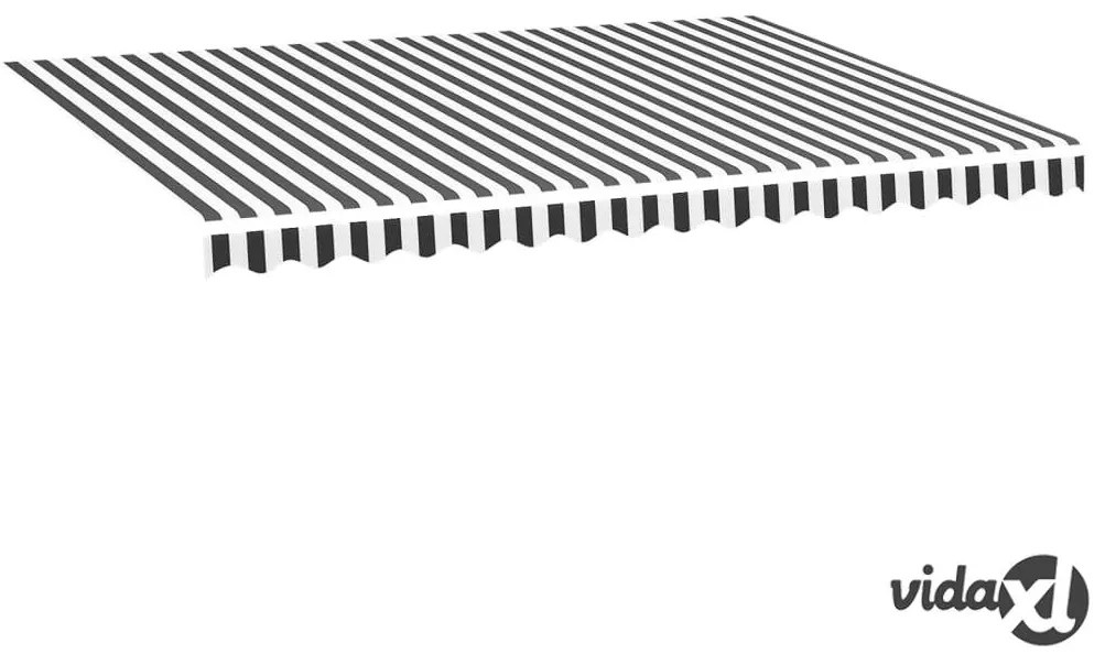 vidaXL Tessuto di Ricambio per Tenda da Sole Antracite e Bianco 4x3 m
