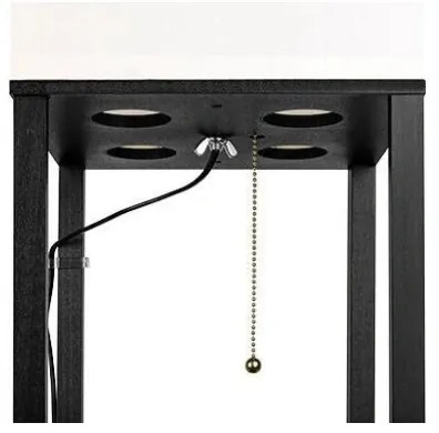 Lampada da terra con ripiani 1xE27/60W/230V nero/bianco