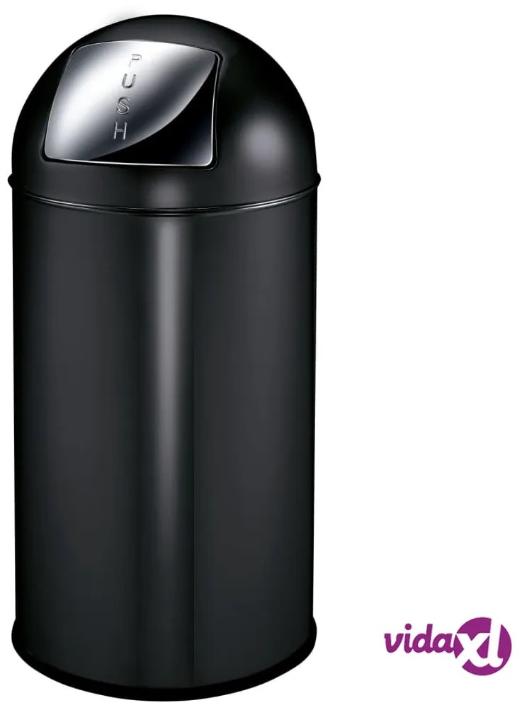 EKO Pattumiera con Coperchio a Pressione 40 L Nero Opaco