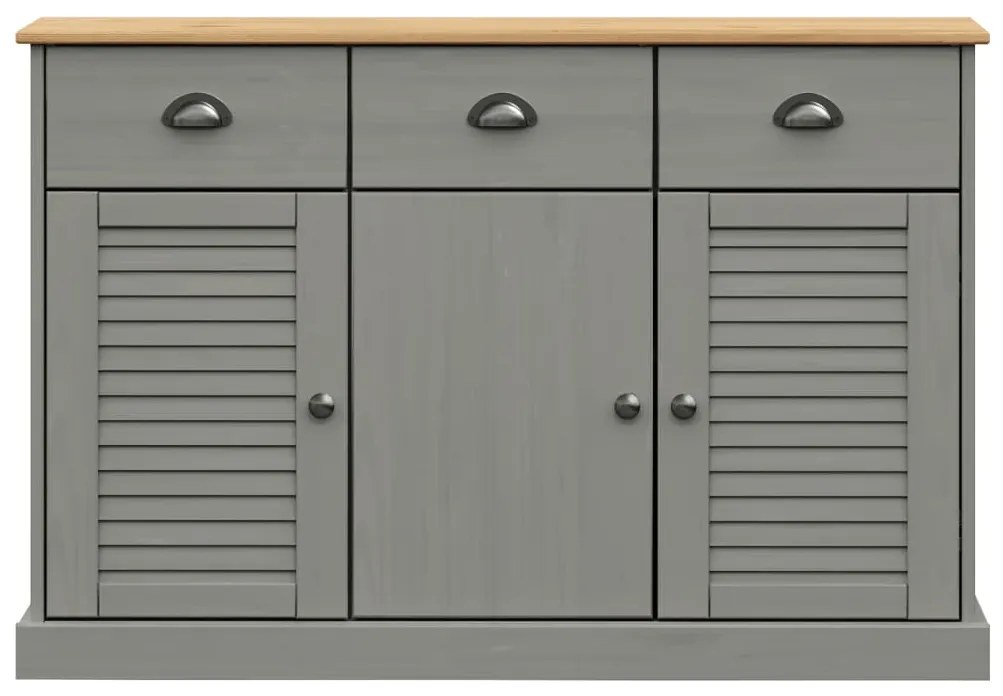 Credenza Cassetti VIGO 113x40x75 cm Legno Massello Pino Grigio